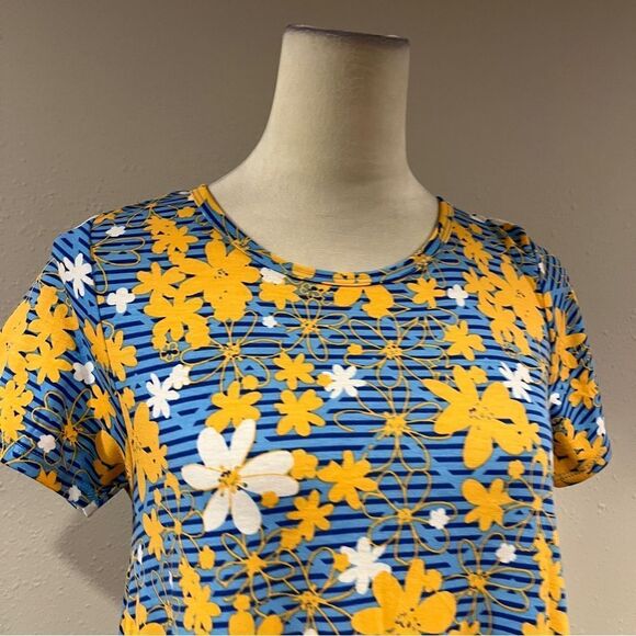 LuLaRoe Carly floral striped print Casual hi-low Midi dress size XS - Picture 2 of 11